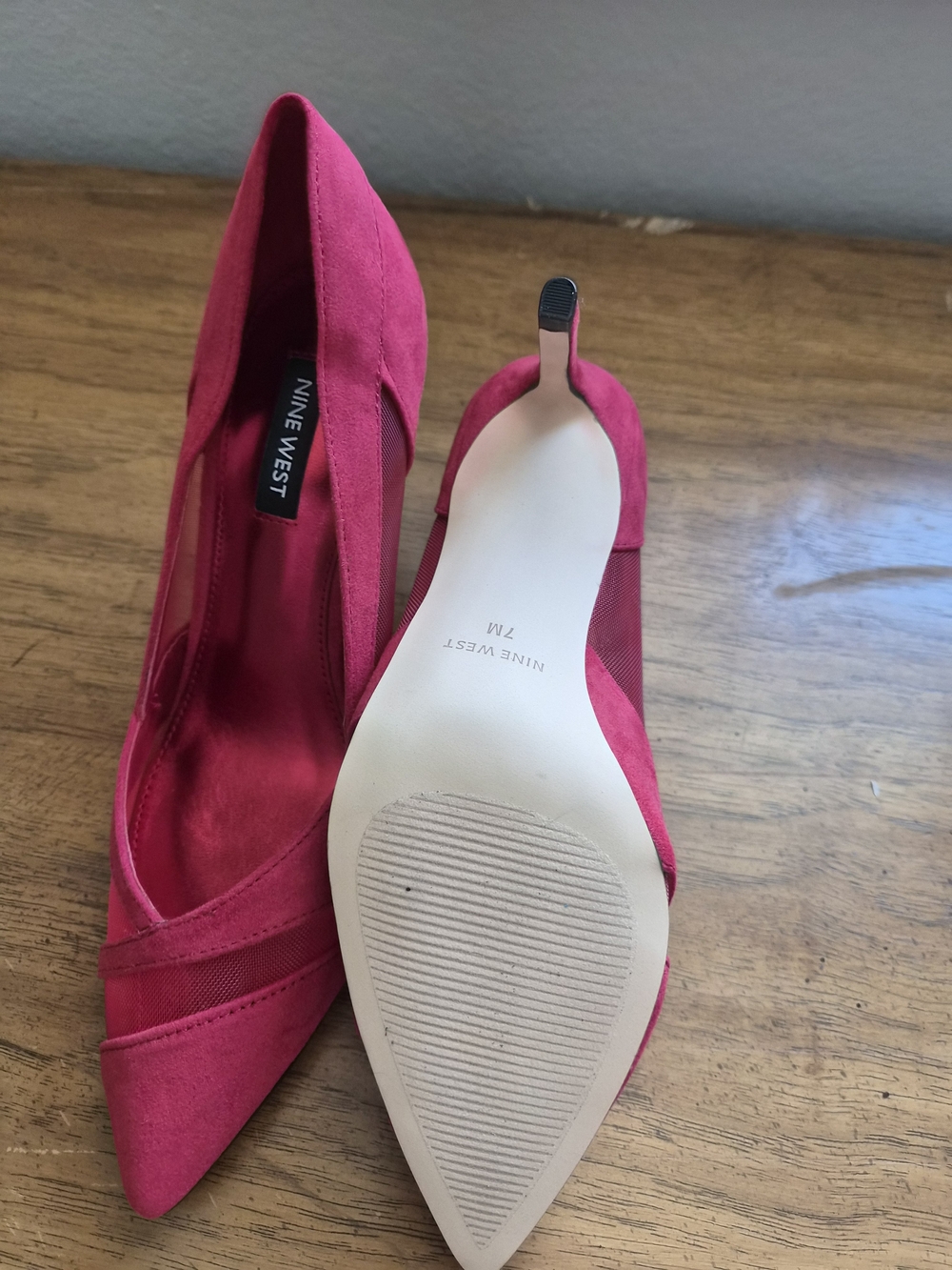 NEW Nine West Evani Pump Red Mesh Sz 7• NWOT